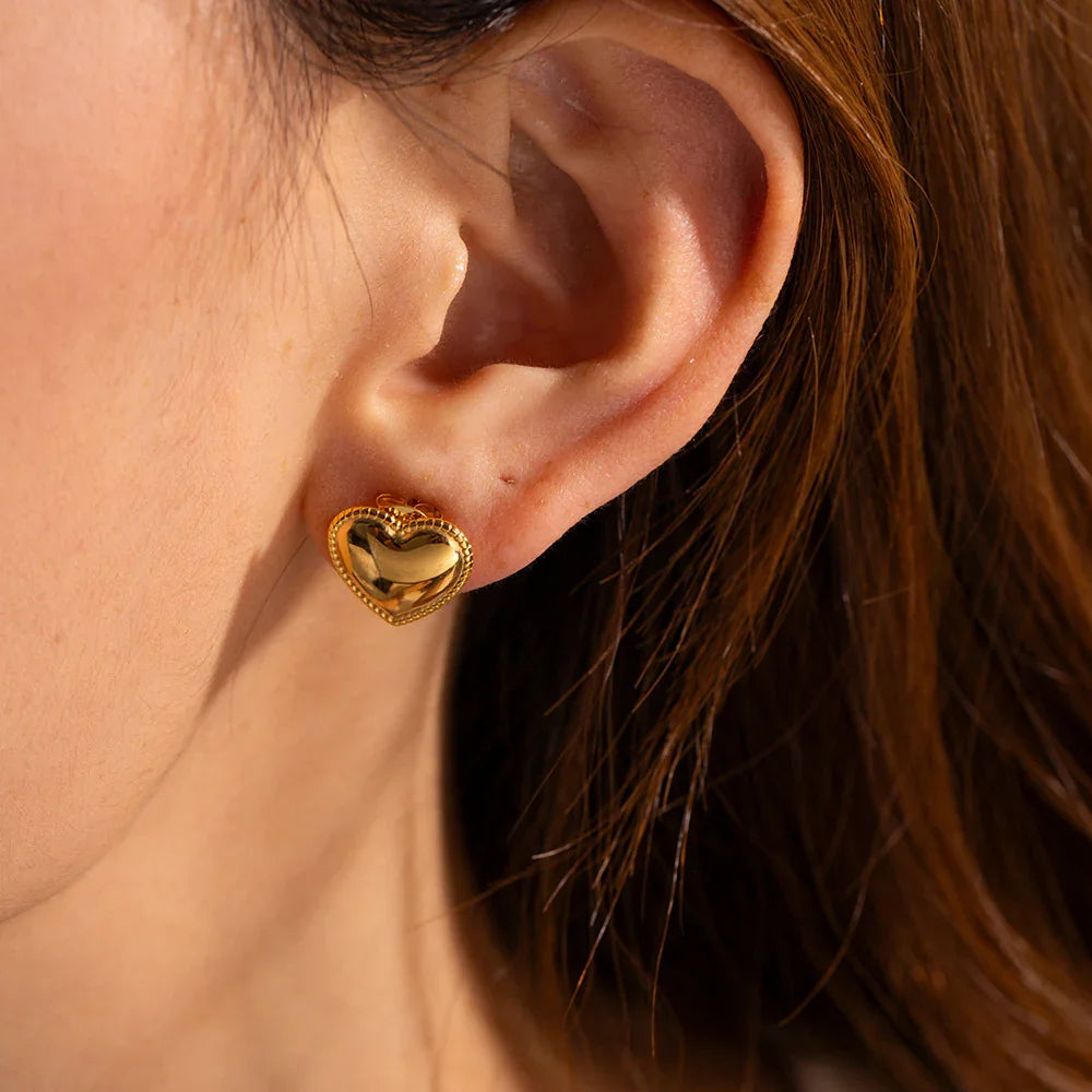 [Raffine]Ruth Heart Gold Earrings