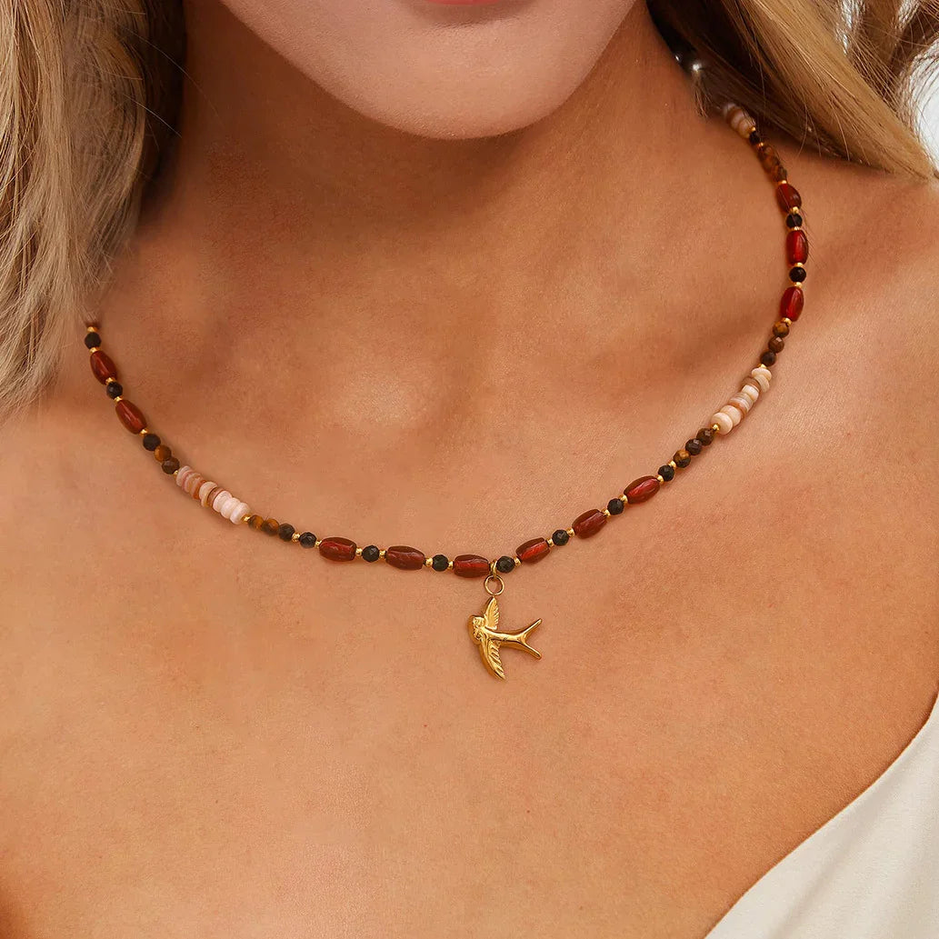 [Raffine]Sierra Tiger Eye Beads Necklace