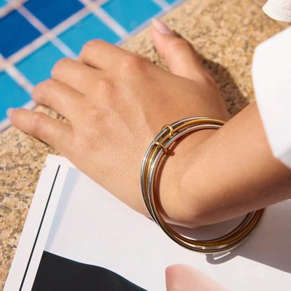 [Raffine]Romina Two Tone Stacked Bracelet