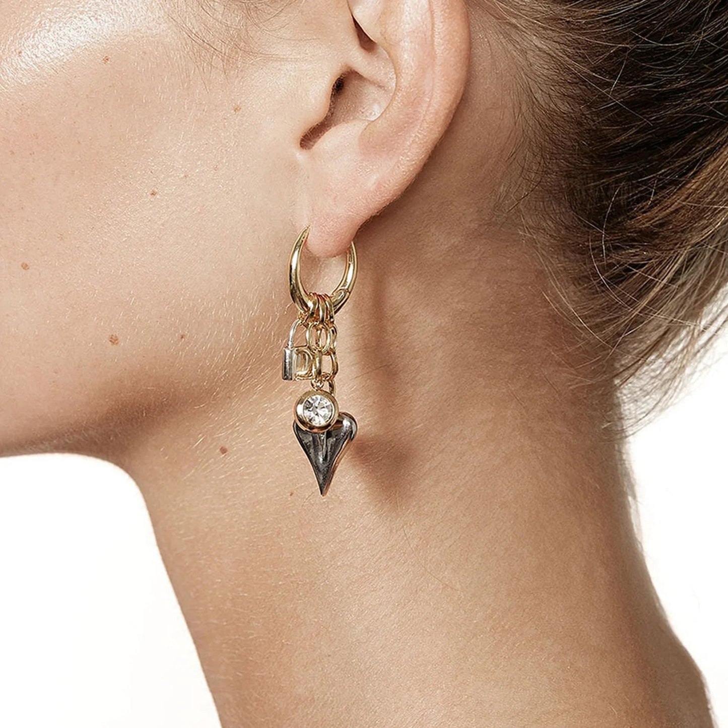 [Raffine]Sarah Heart & Lock Gold Earrings