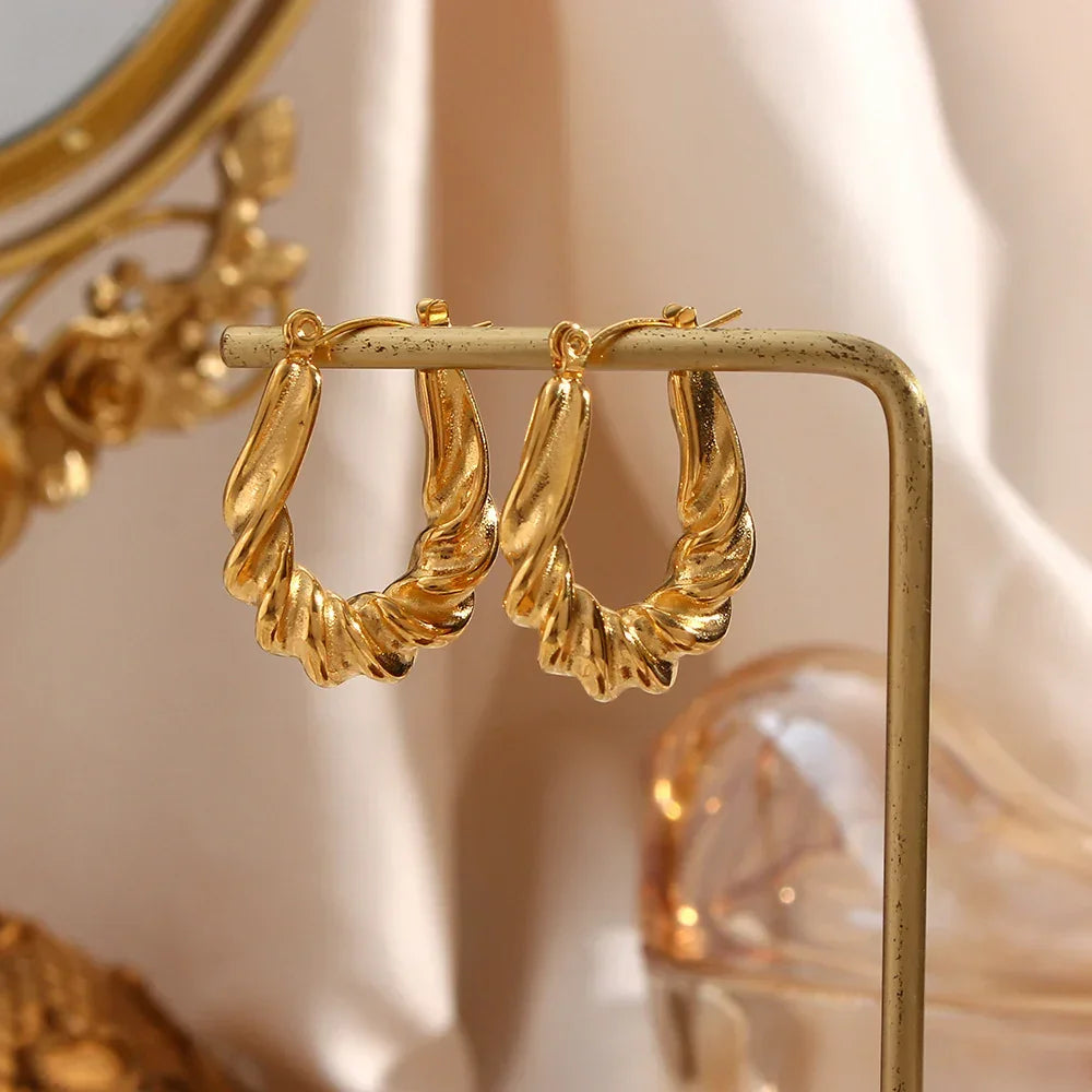 [Raffine]Adaline Twist Hoop Earrings