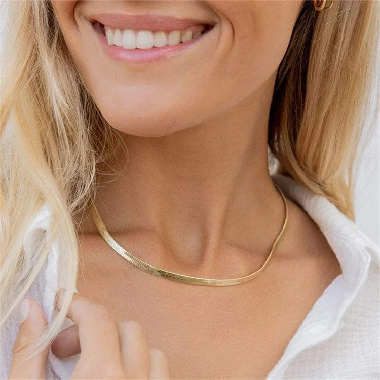 [Raffine]Elizabeth Gold Herringbone Necklace