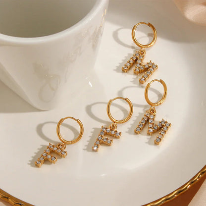 [Raffine]Wilhemina Initial Letter Earrings