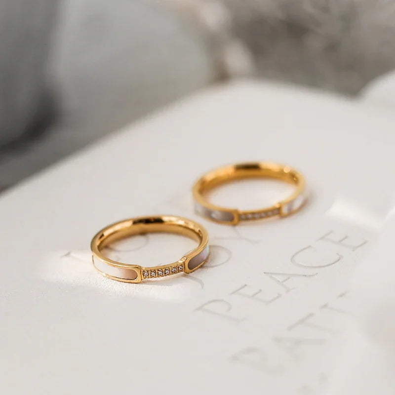 [Raffine]Gabrielle Diamond Simulant Gold Ring