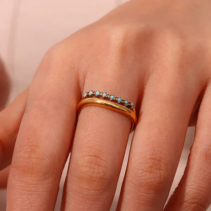 [Raffine]Adeline Diamond Simulant Gold Ring