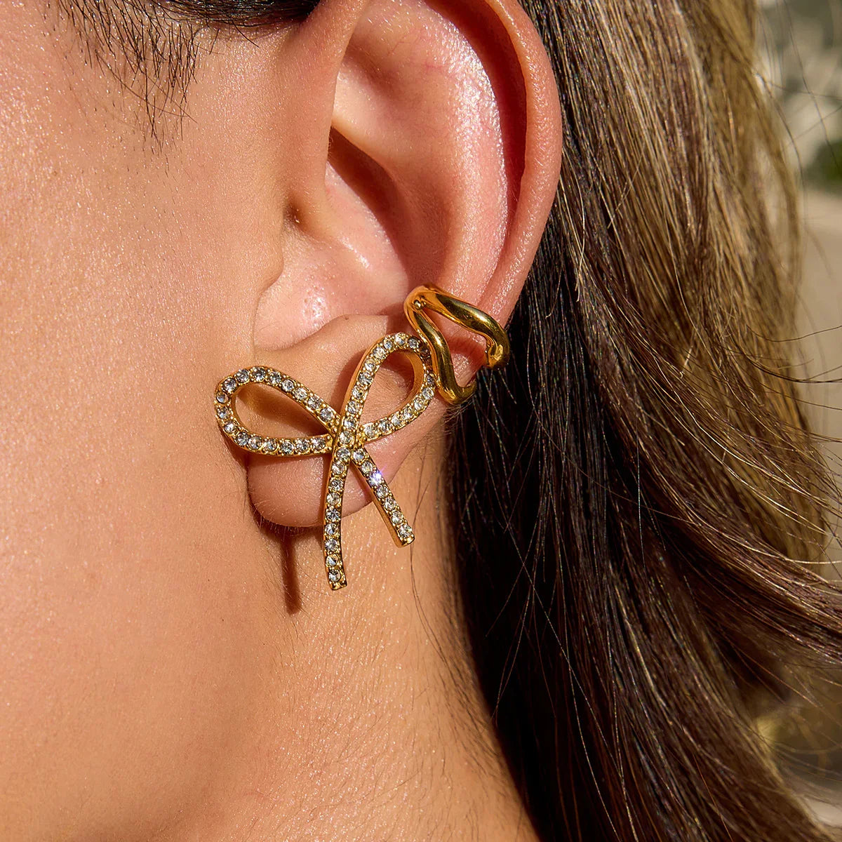 [Raffine]Dannah Diamond Bow Tie Earrings