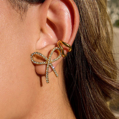 [Raffine]Dannah Diamond Bow Tie Earrings