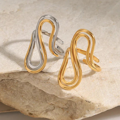 [Raffine]Halle Abstract Gold Ring