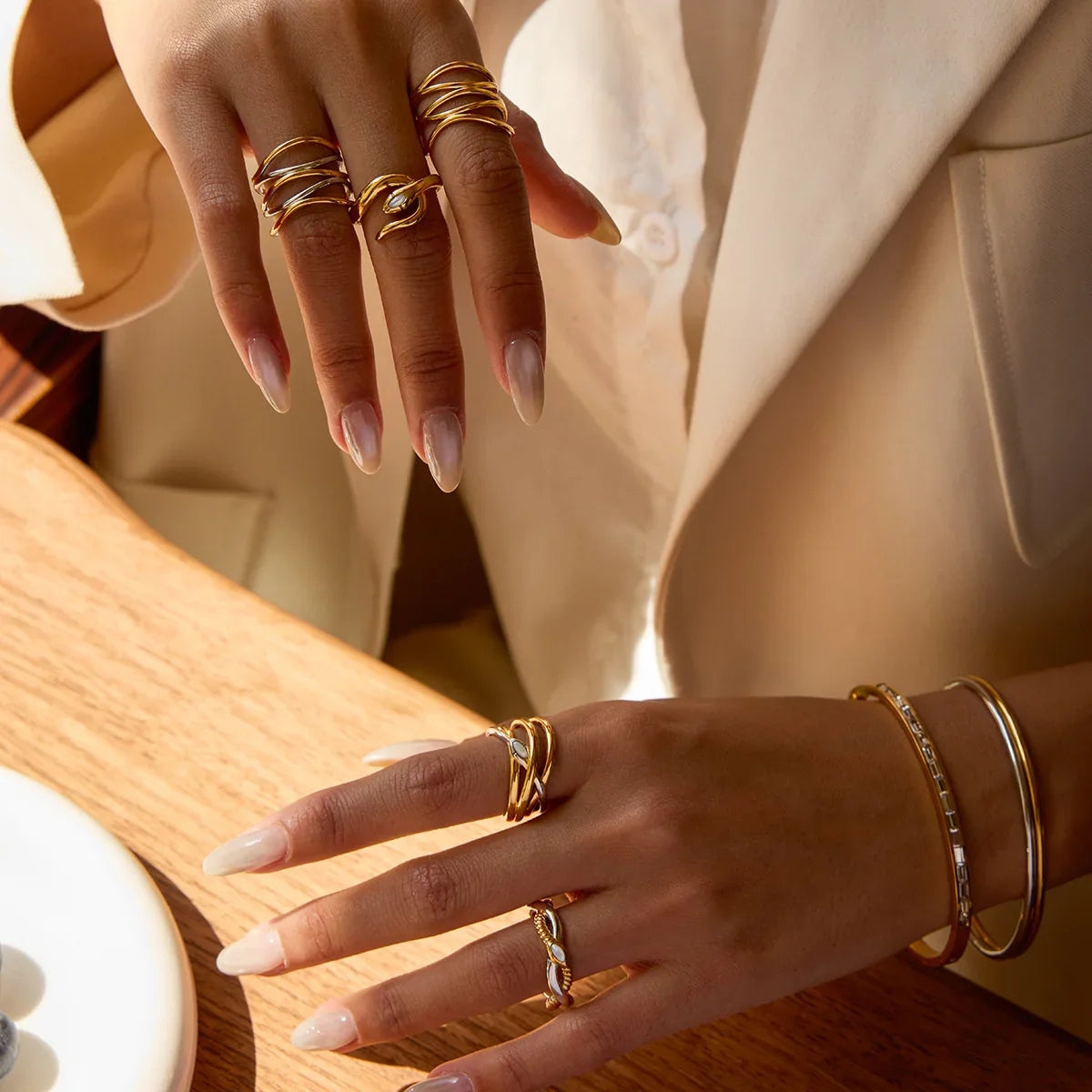 [Raffine]Nerisse Two-Tone Twist Ring