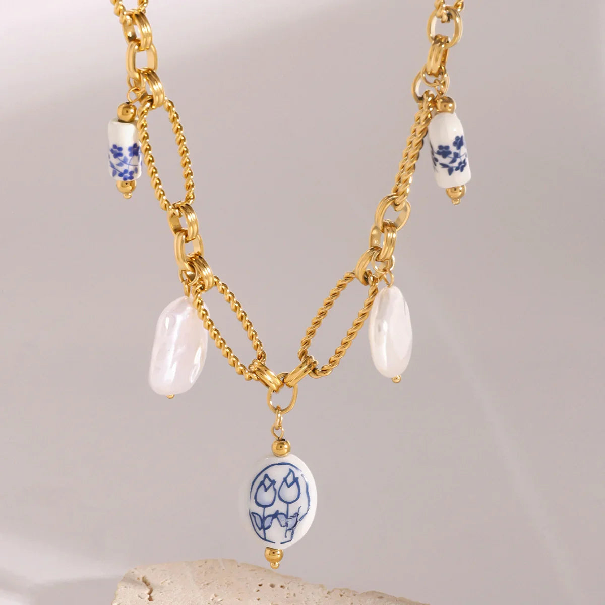 [Raffine]Cerulean Freshwater Pearl Necklace