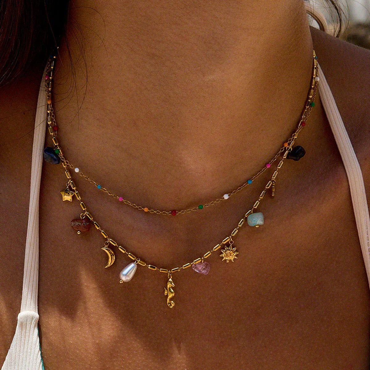 [Raffine]Cambria Coastal Charm Layered Necklace