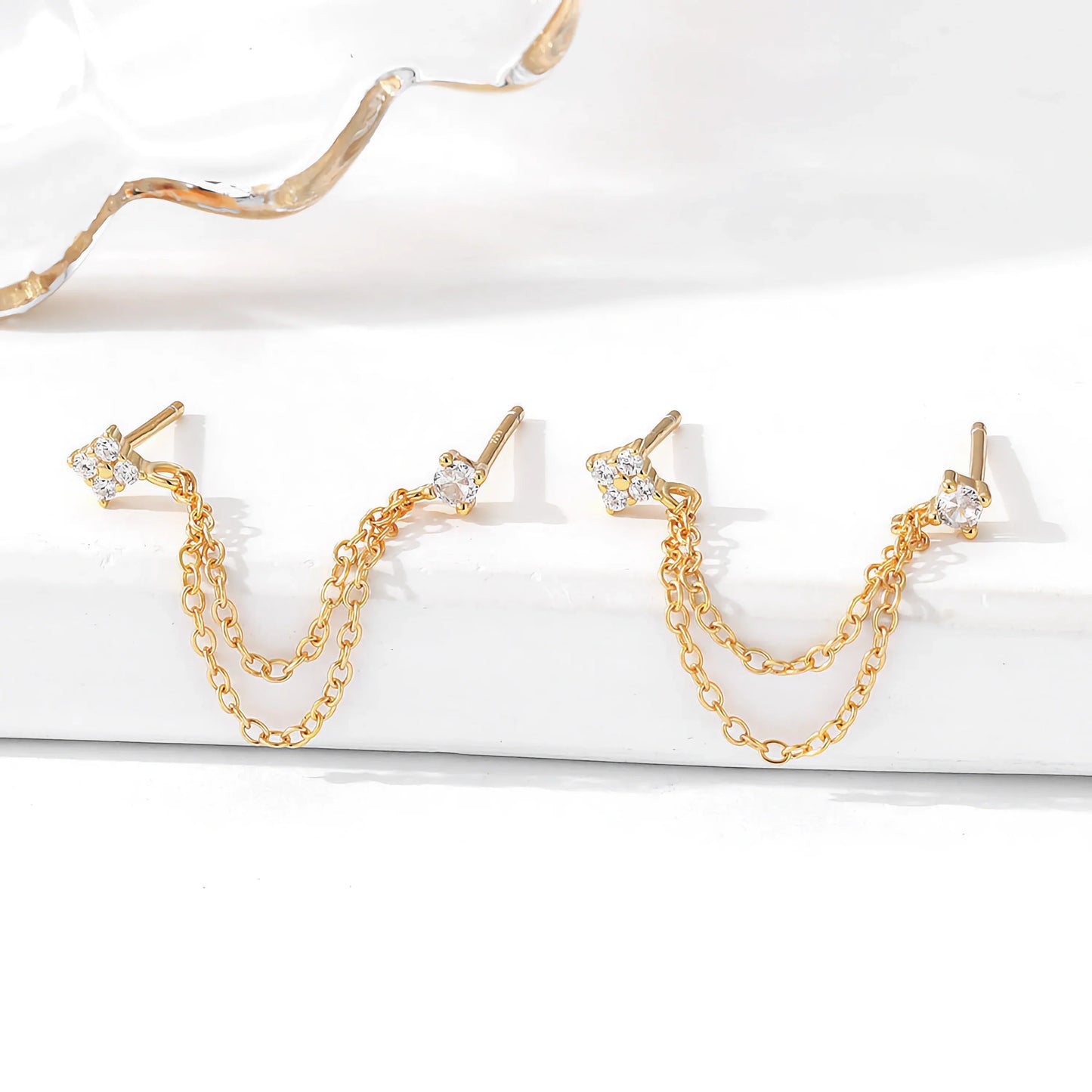 [Raffine]Kendall Diamond Chain Stud