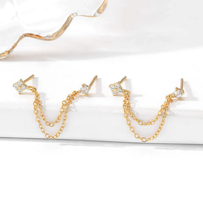 [Raffine]Kendall Diamond Chain Stud