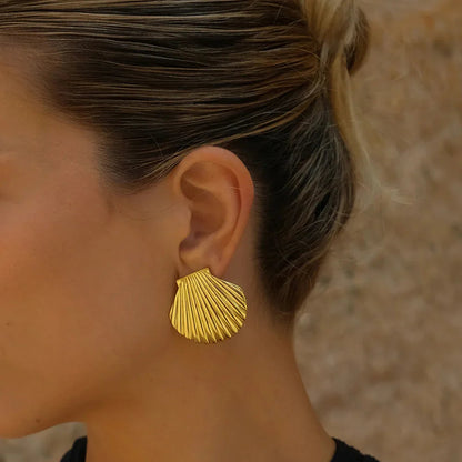 [Raffine]Nicole Seashell Gold Earrings