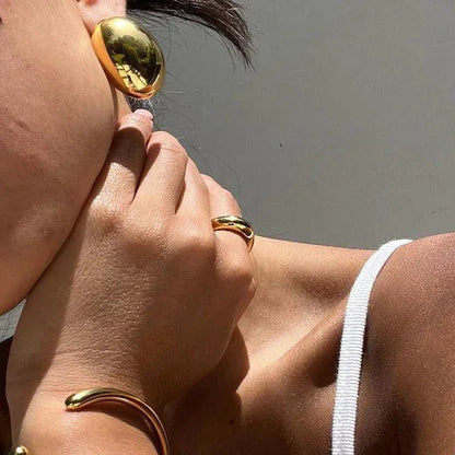 [Raffine]Carrie Chunky Bean Gold Earrings