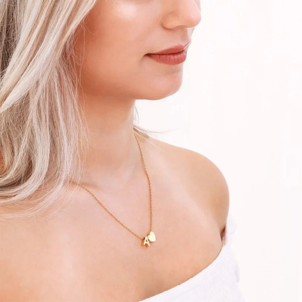 [Raffine]Ria Initial Letter Gold Necklace