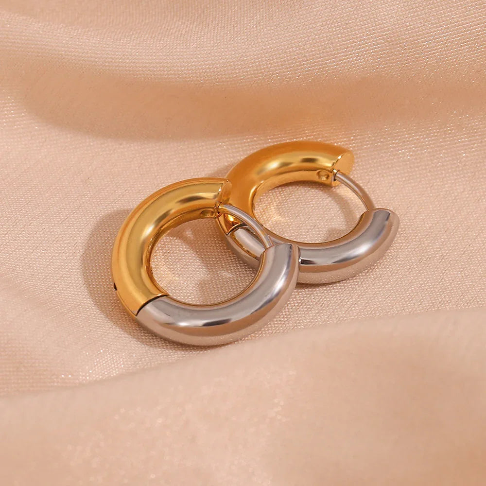 [Raffine]Ingrid Two Tone Hoop Earring