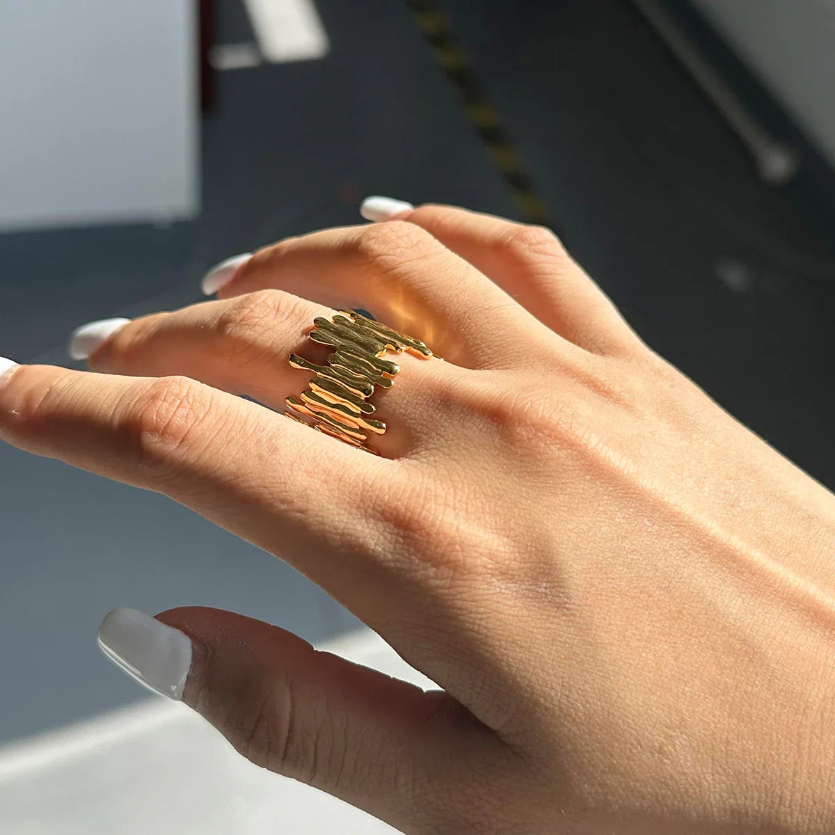 [Raffine]Zoella Abstract Gold Ring
