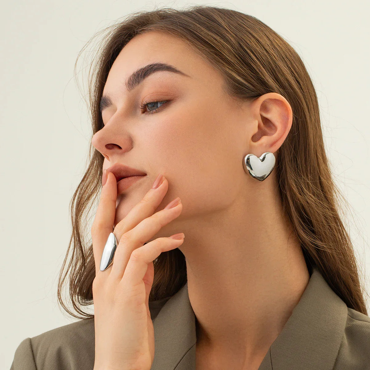 [Raffine]Aubree Gold Heart Earrings