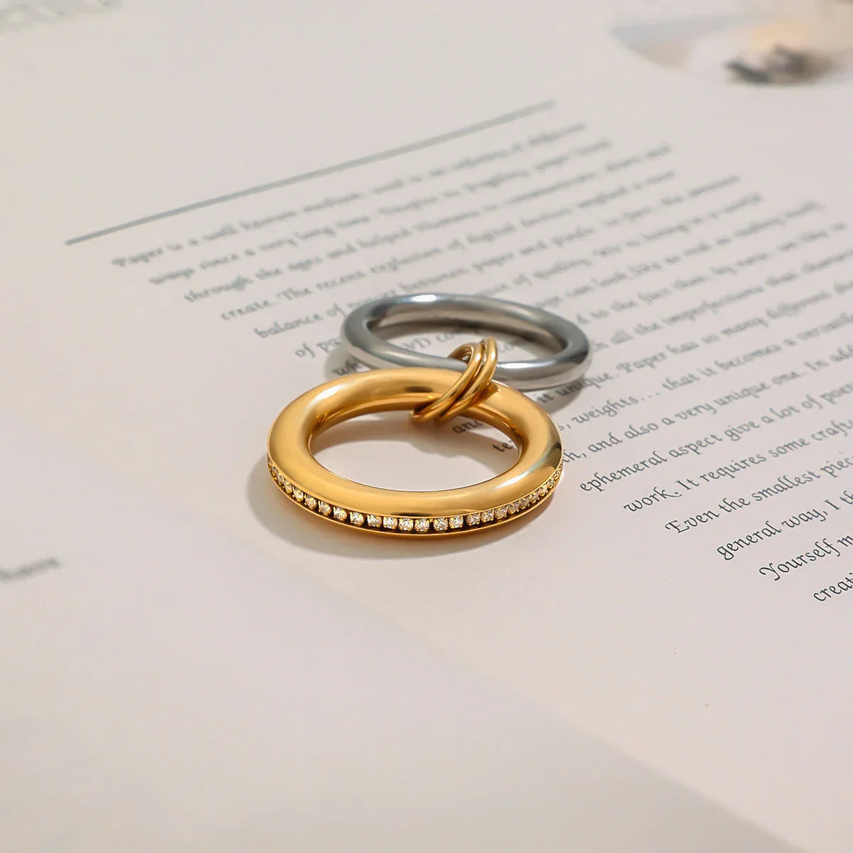 [Raffine]Claire Two Tone Ring Stack
