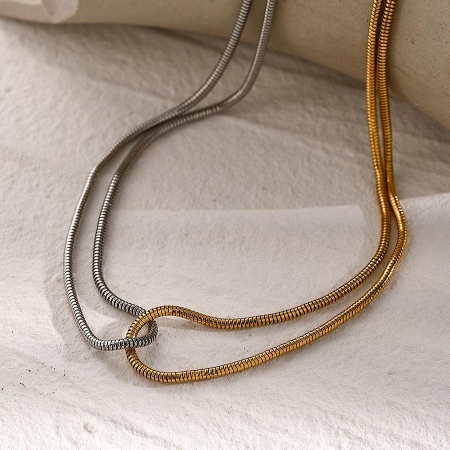 [Raffine]Talia Two Tone Necklace