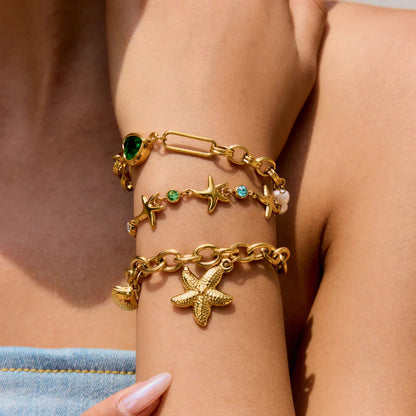 [Raffine]Kristine Golden Starfish Bracelet