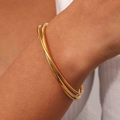 [Raffine]Rianne Layered Gold Bangle