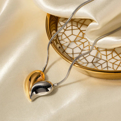 [Raffine]Dorothea Two Tone Heart Necklace