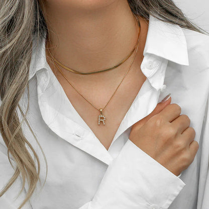 [Raffine]Fiona Layered Gold Initial Letter Necklace