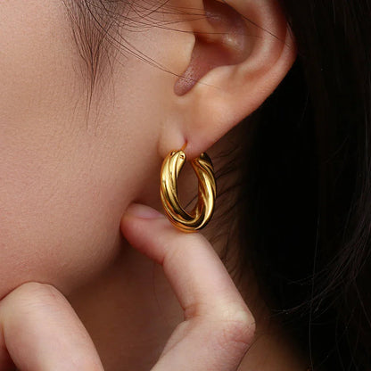[Raffine]Denisse Twisted Hoop Earrings