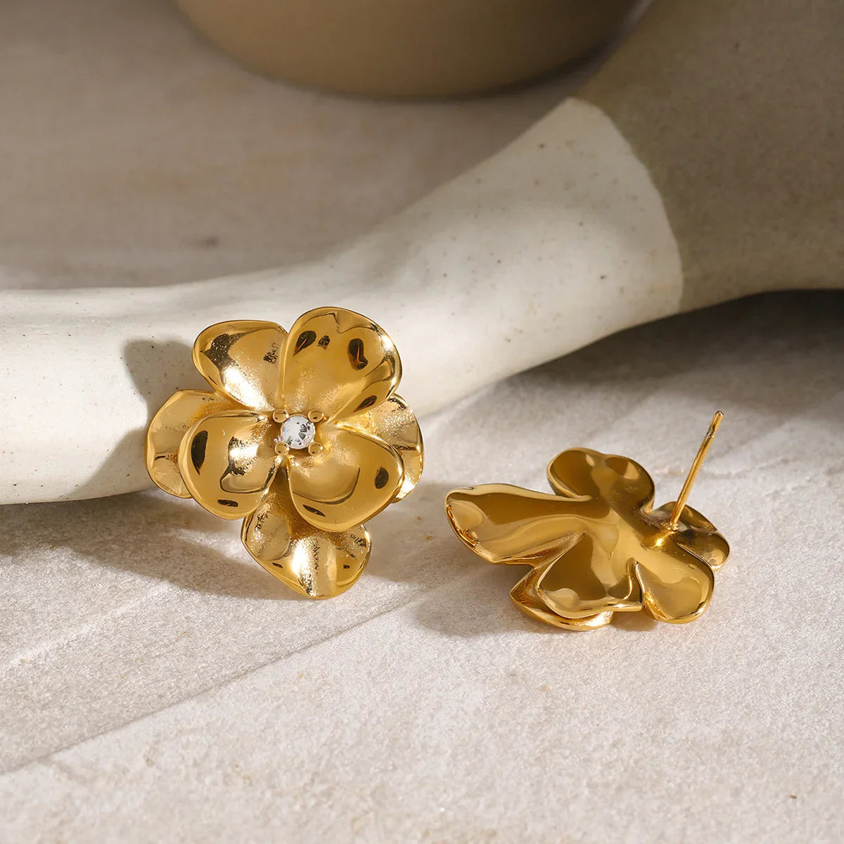 [Raffine]Ainsley Floral Gold Earrings