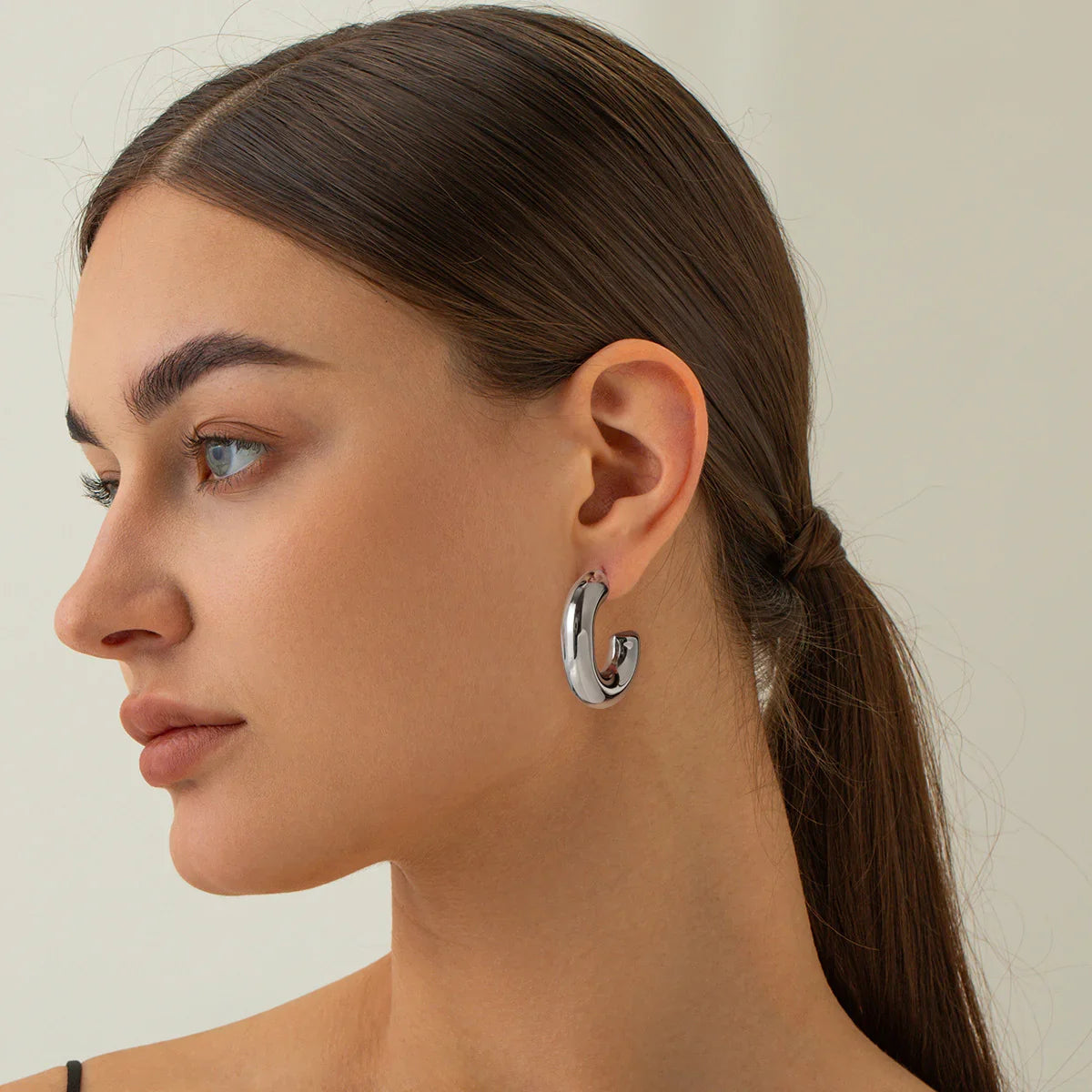 [Raffine]Alera Silver Hoops