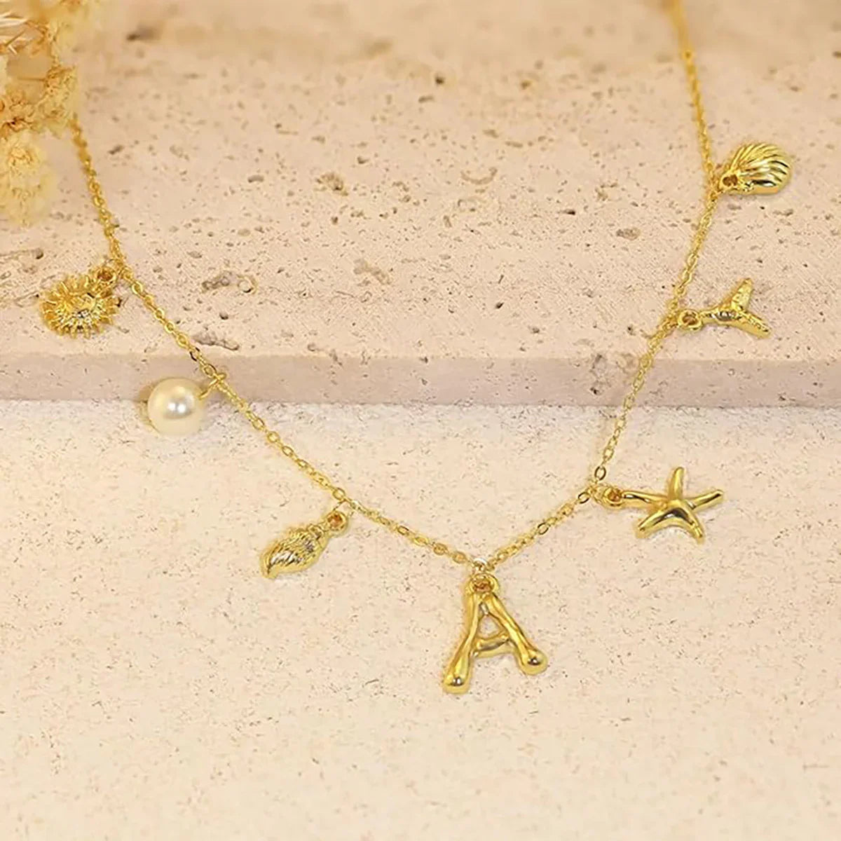 [Raffine]Avaria Ocean Initial Necklace