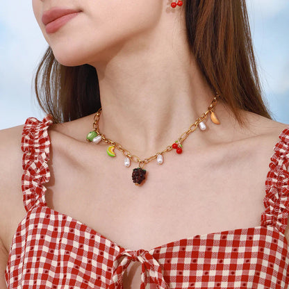 [Raffine]Michelle Fruit Charm Gold Necklace