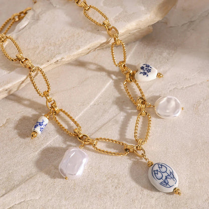 [Raffine]Cerulean Freshwater Pearl Necklace