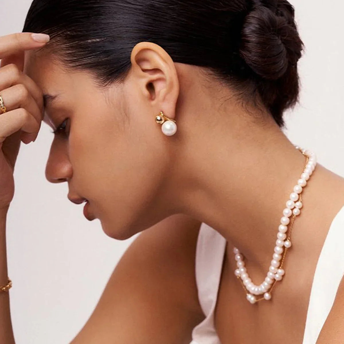 [Raffine]Nautica Dome Pearl Earrings