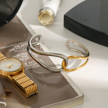 [Raffine]Noria Two Tone Gold Bangle