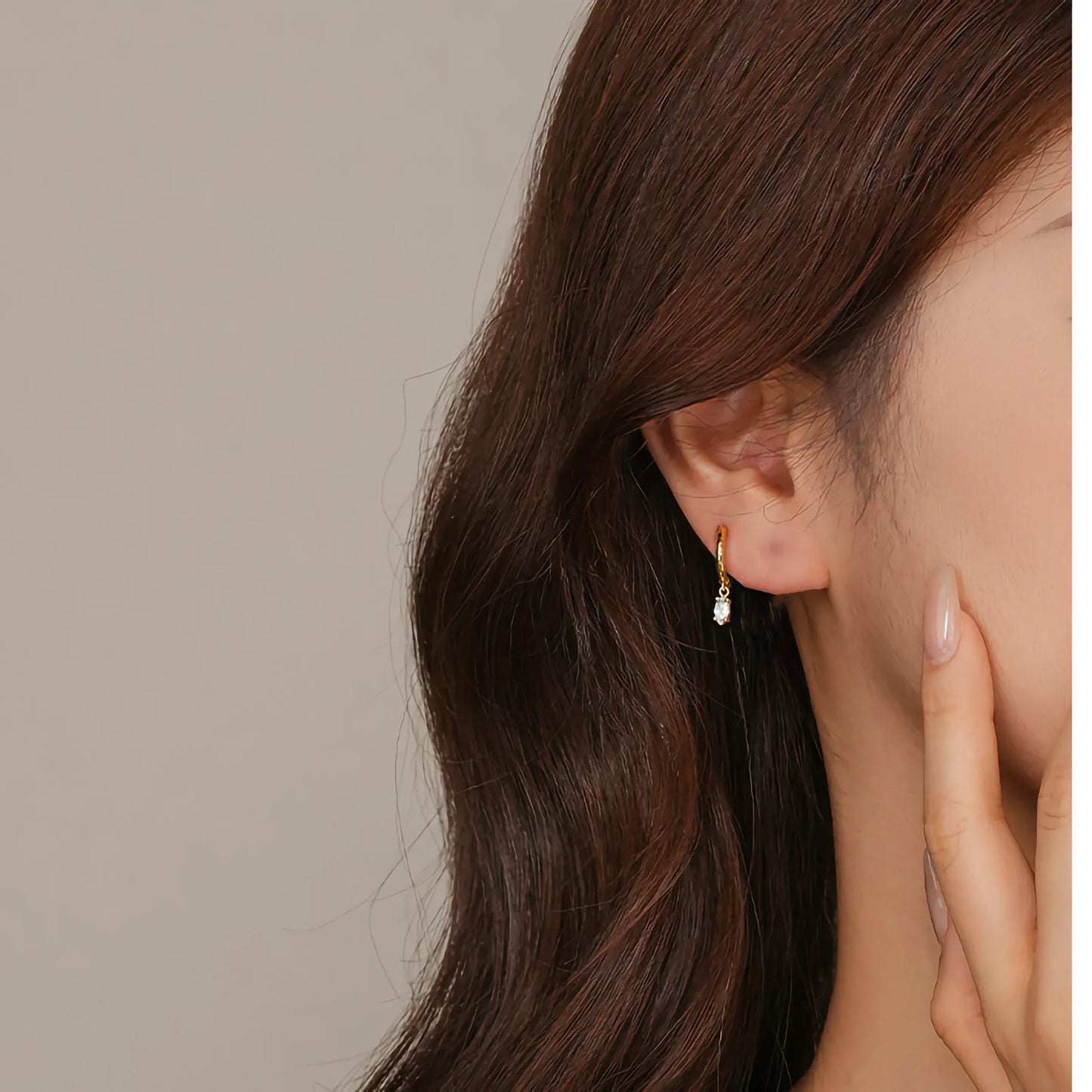[Raffine]Shayla Hammered Diamond Hoops
