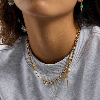 [Raffine]Zeraphine Diamond Pearl Gold Necklace