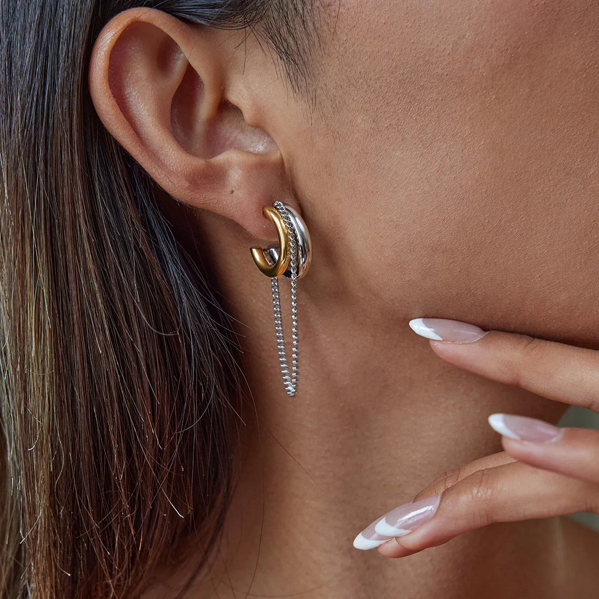 [Raffine]Galilea Link Chain Hoops