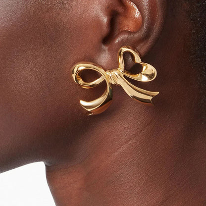[Raffine]Carissa Gold Bowtie Earrings