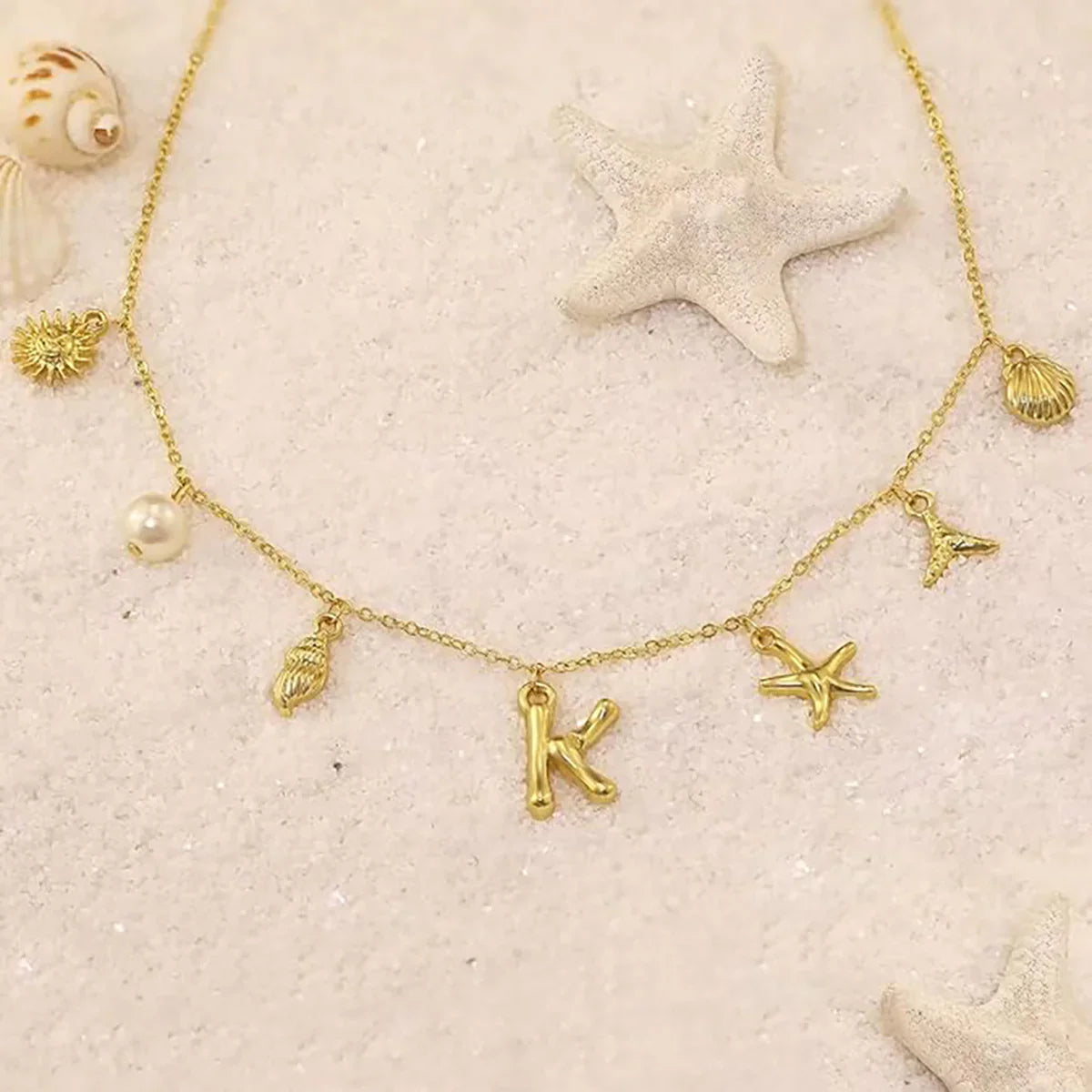 [Raffine]Avaria Ocean Initial Necklace