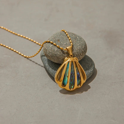 [Raffine]Nixie Gold Seashell Pendant