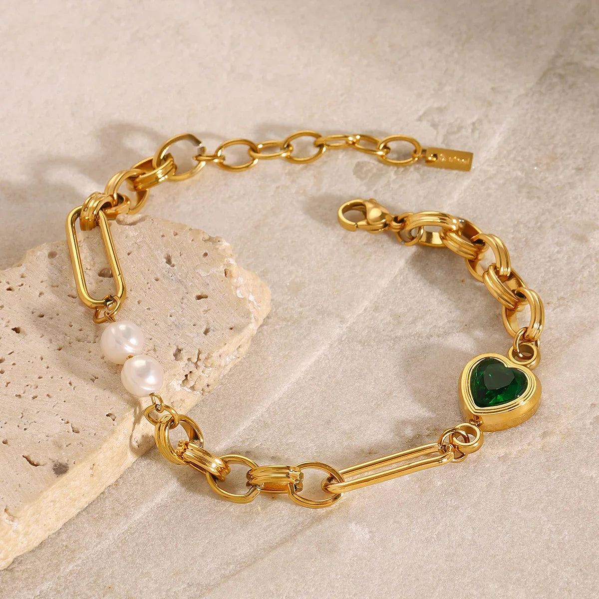 [Raffine]Maddison Pearl Chain Gold Bracelet