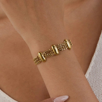 [Raffine]Kathleen Layered Chain Gold Bracelet