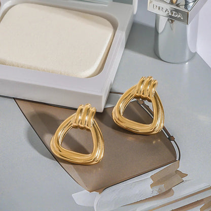 [Raffine]Doris Knot Charm Gold Earrings