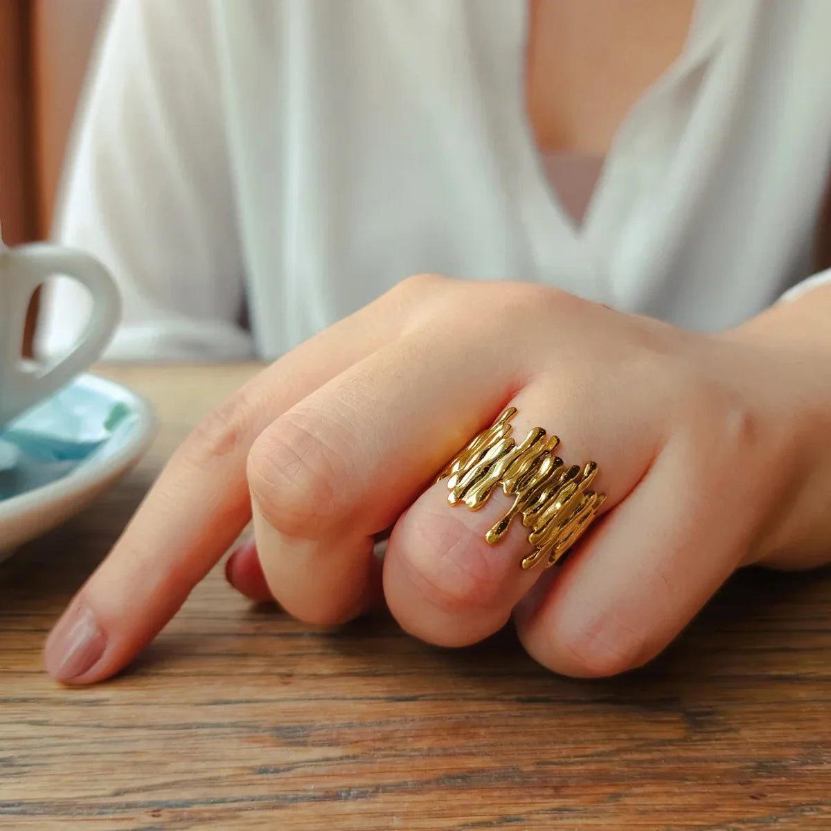 [Raffine]Zoella Abstract Gold Ring