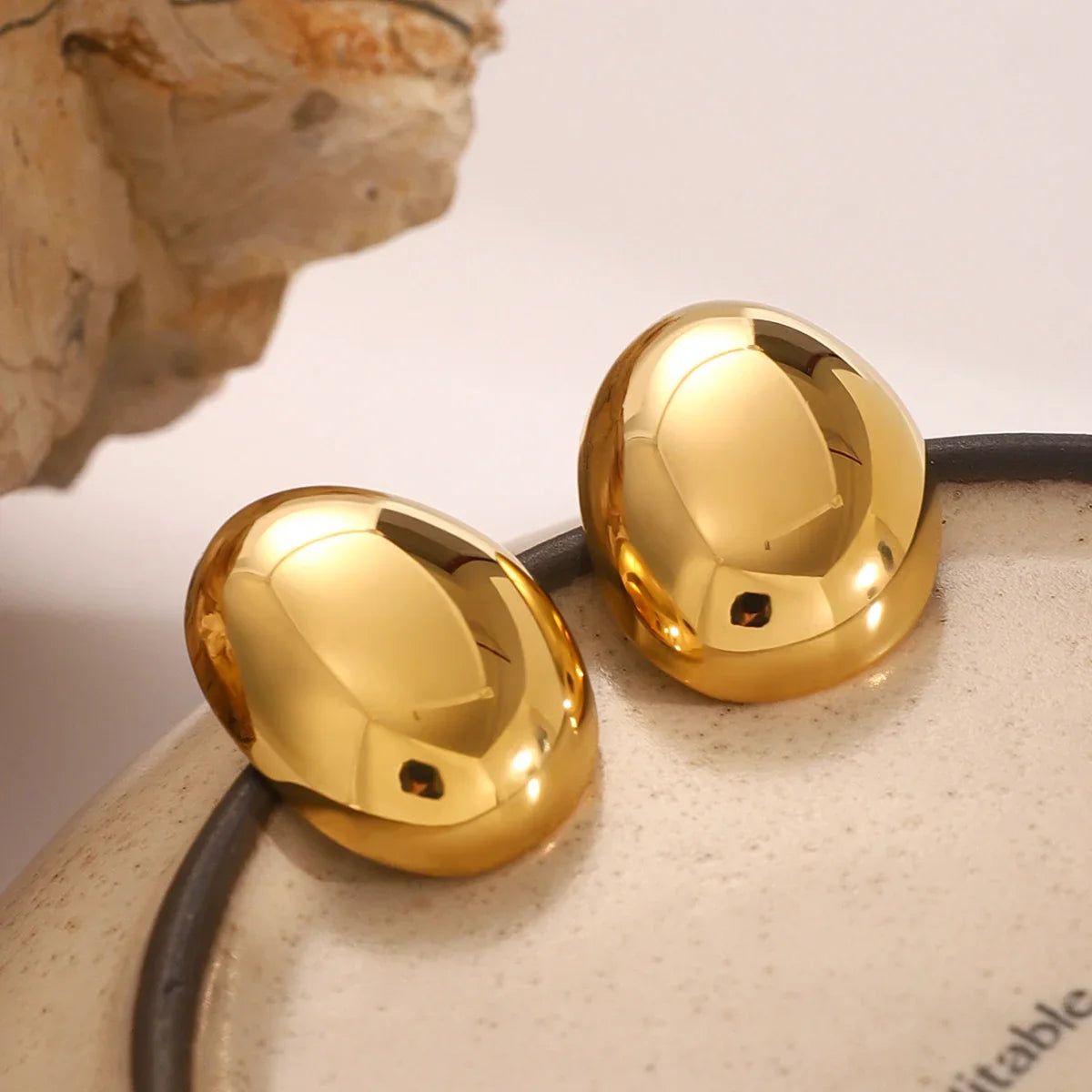 [Raffine]Callista Gold Bean Earrings