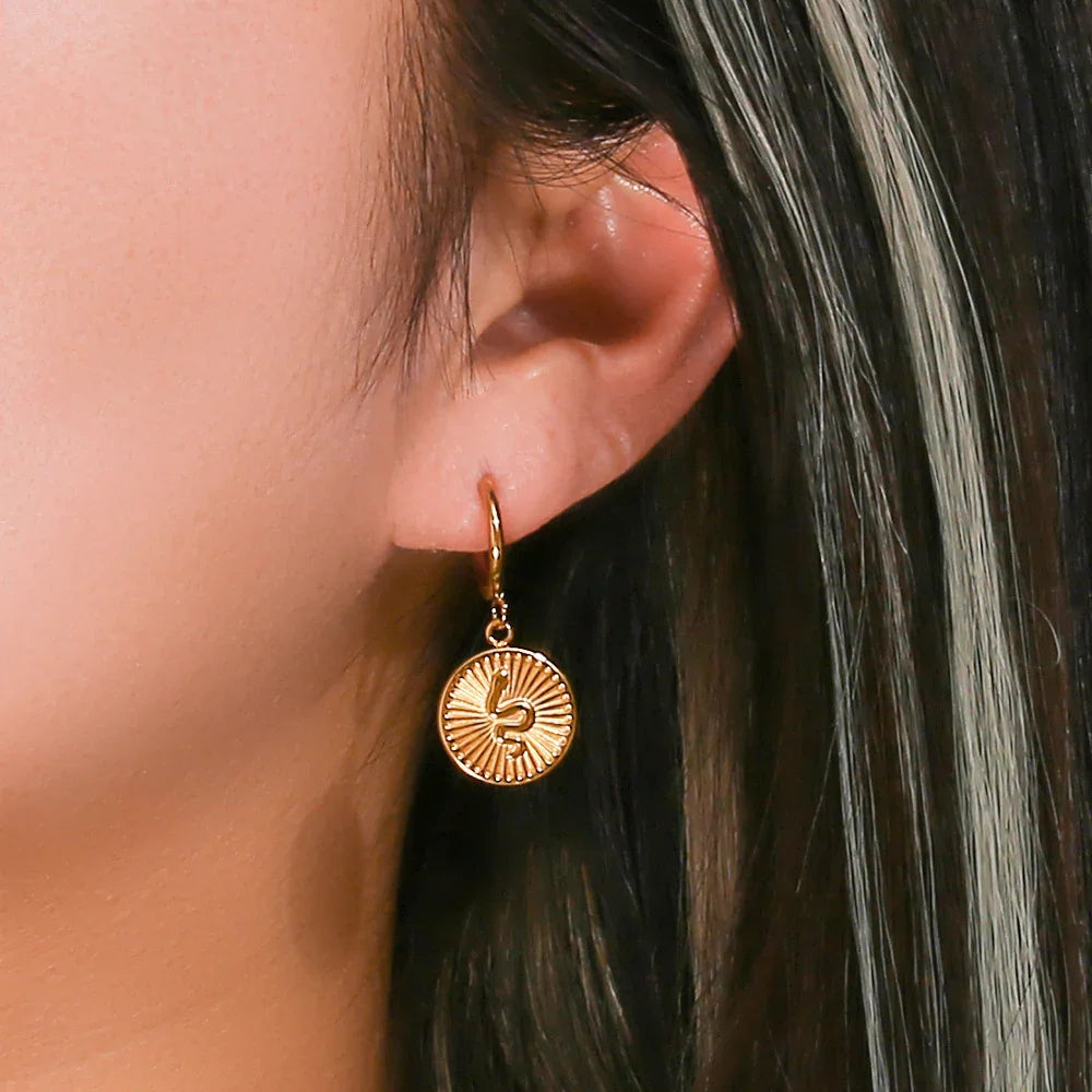 [Raffine]Eliana Serpent Coin Earrings