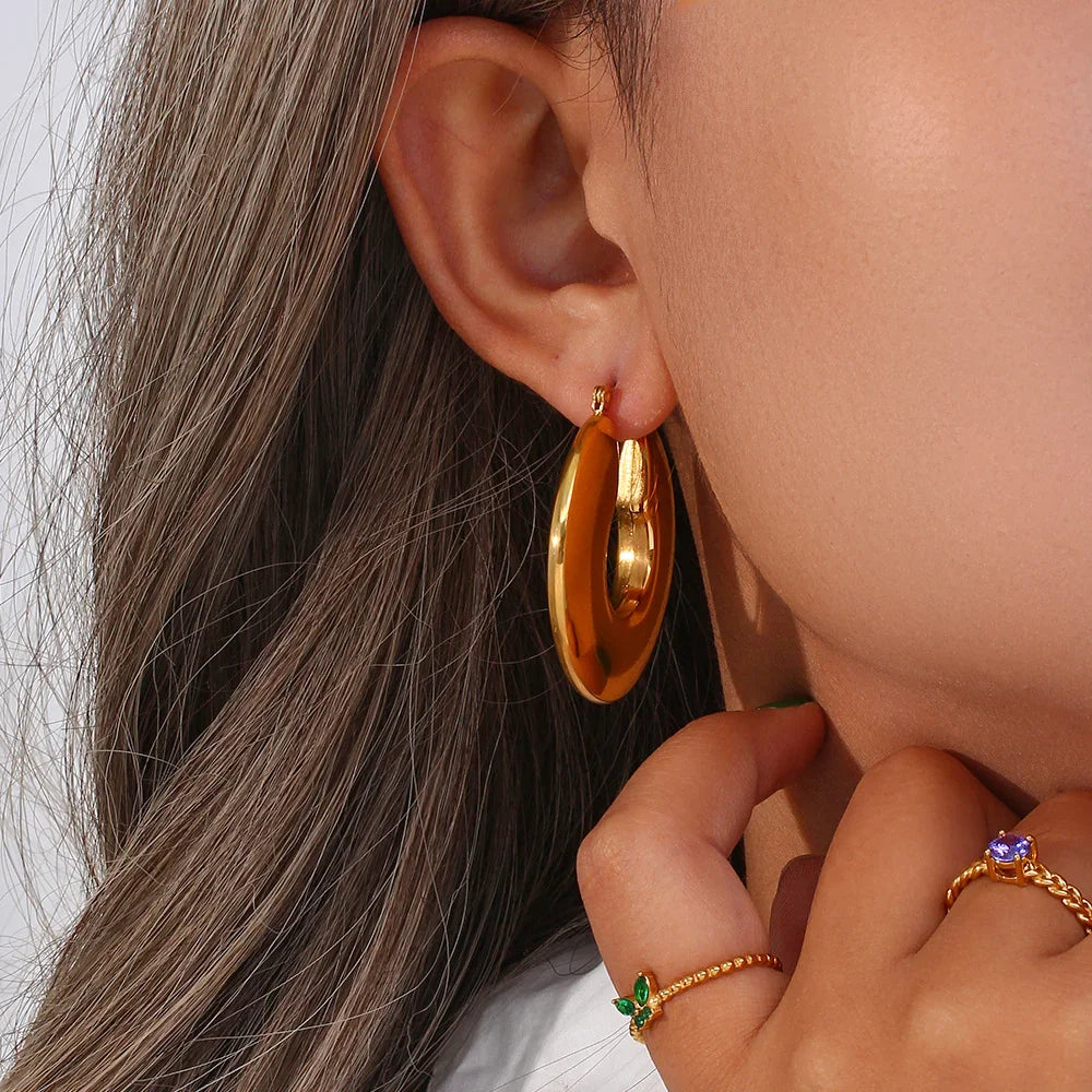 [Raffine]Kayleigh Chunky Hoop Earrings